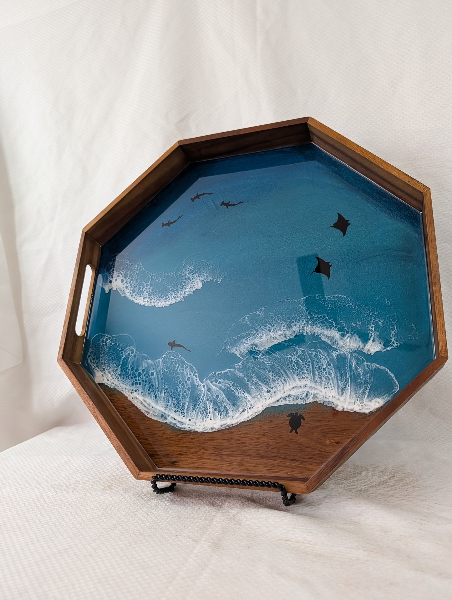 Caribbean Serving Tray with animals (17 inch Octagon)