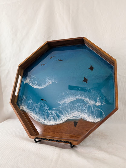 Caribbean Serving Tray with animals (17 inch Octagon)