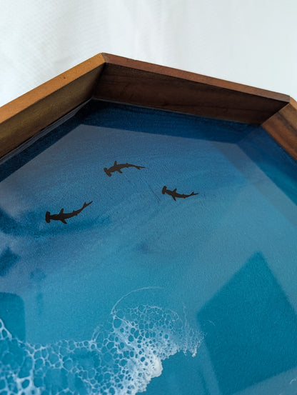 Caribbean Serving Tray with animals (17 inch Octagon)