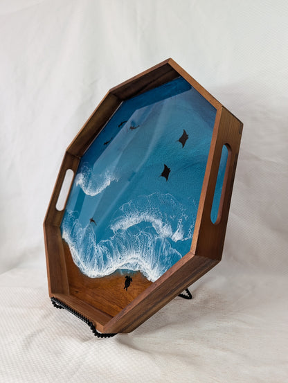 Caribbean Serving Tray with animals (17 inch Octagon)