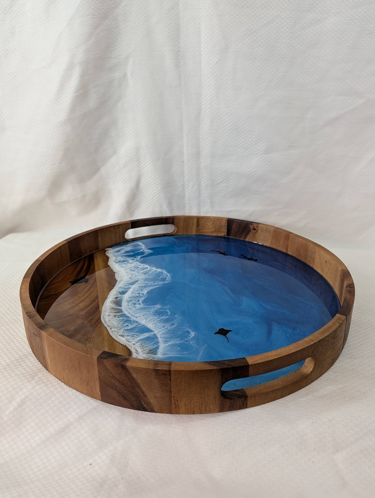 Pacific Blue Serving Tray with animals (17 inch Circle)