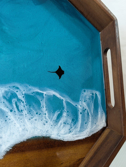 Caribbean Serving Tray with animals (17 inch Octagon)