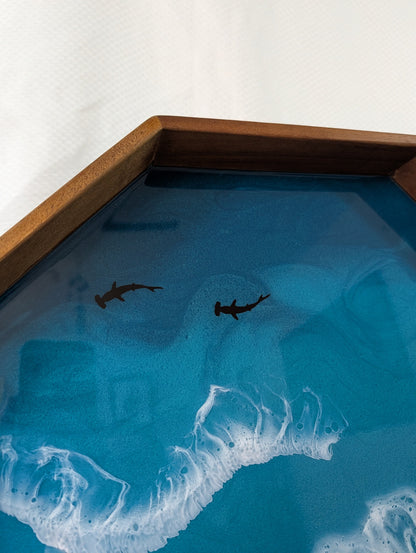 Caribbean Serving Tray with animals (17 inch Octagon)