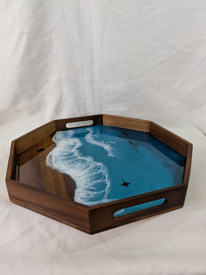 Caribbean Serving Tray with animals (17 inch Octagon)