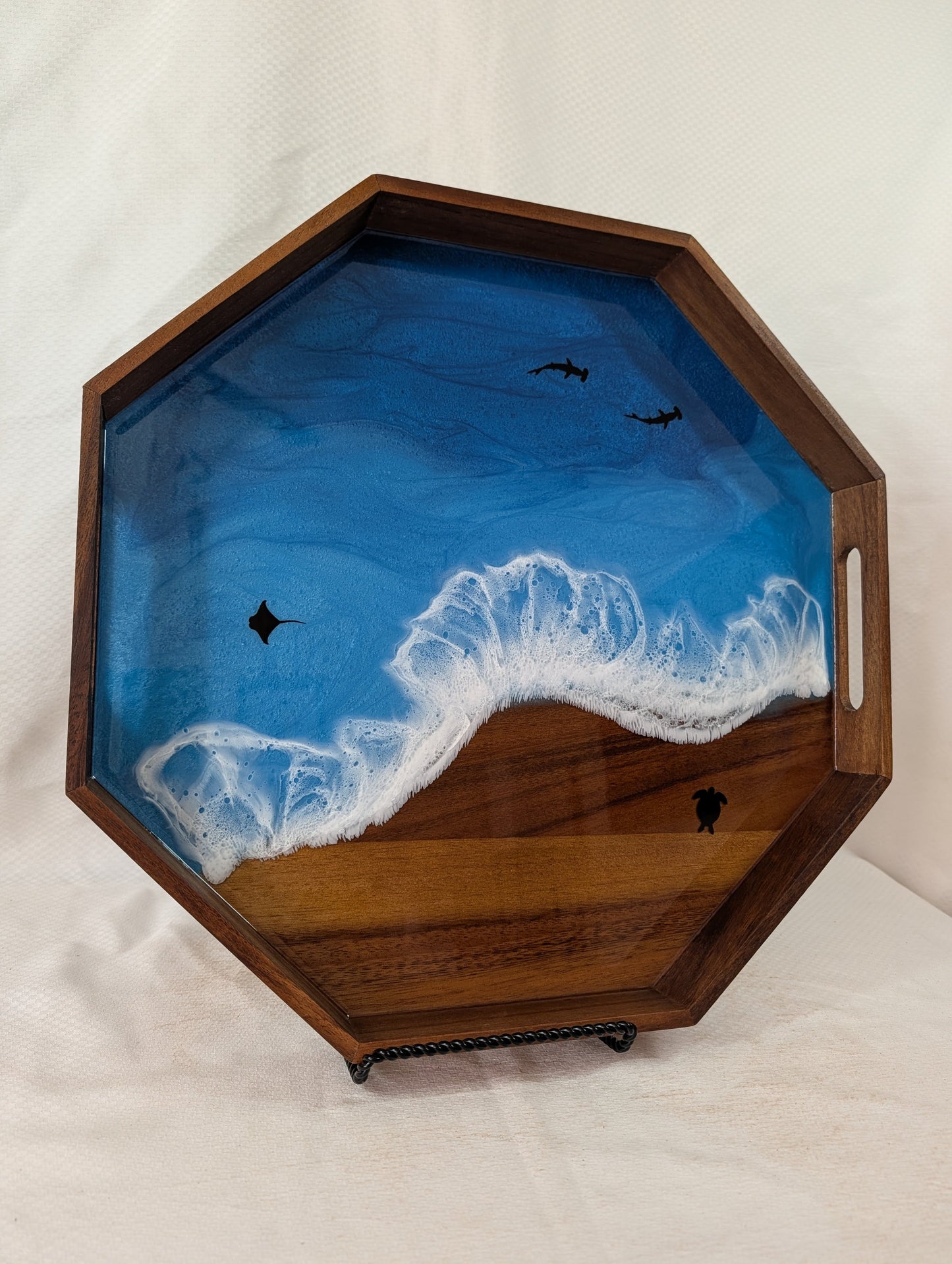 Pacific Blue Serving Tray with animals (17 inch Octagon)