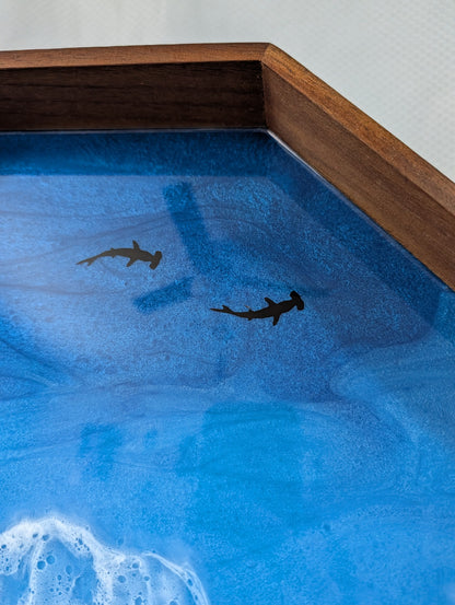 Pacific Blue Serving Tray with animals (17 inch Octagon)