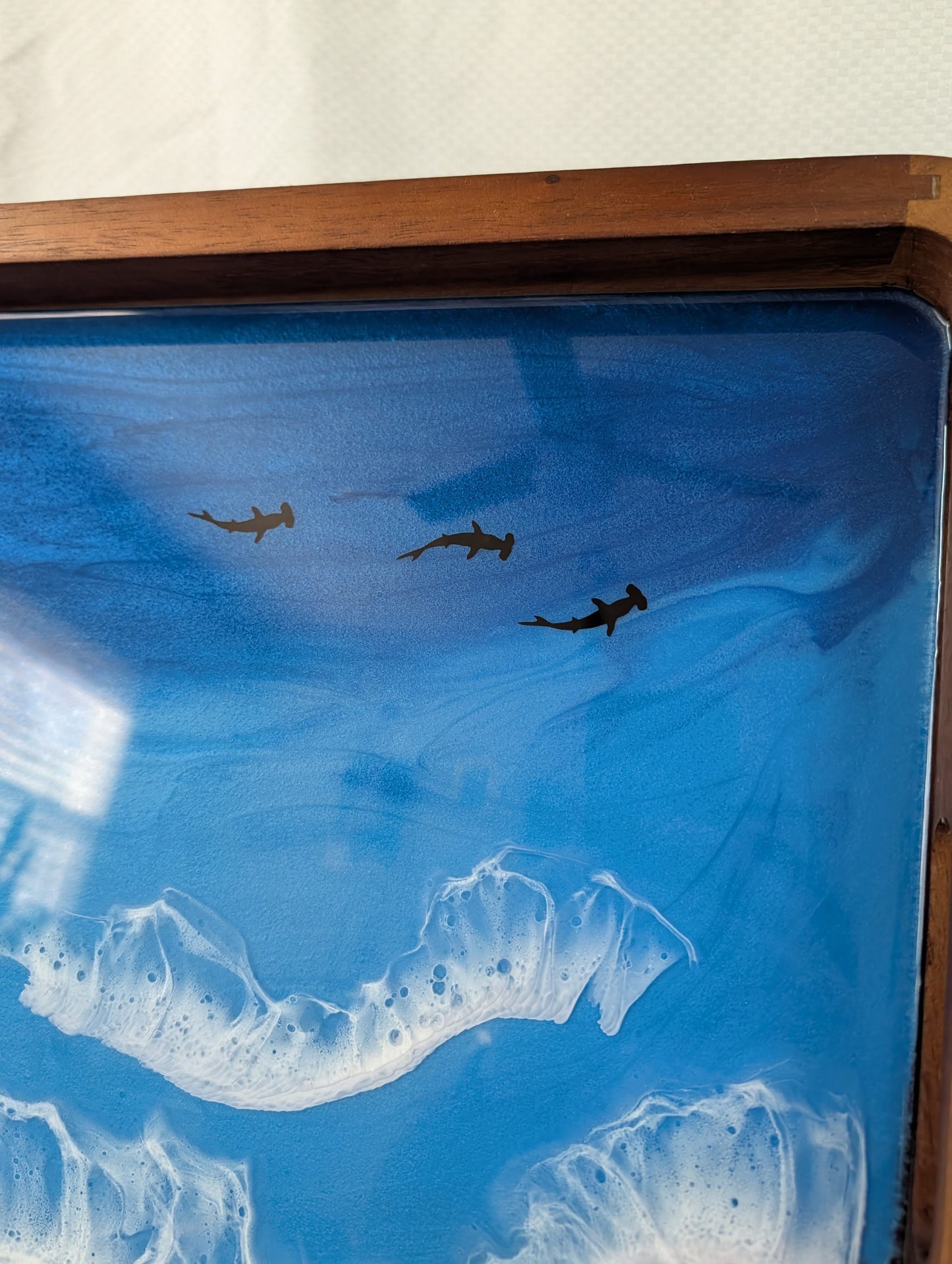 Pacific Blue extra large Rectangle Serving Tray with animals