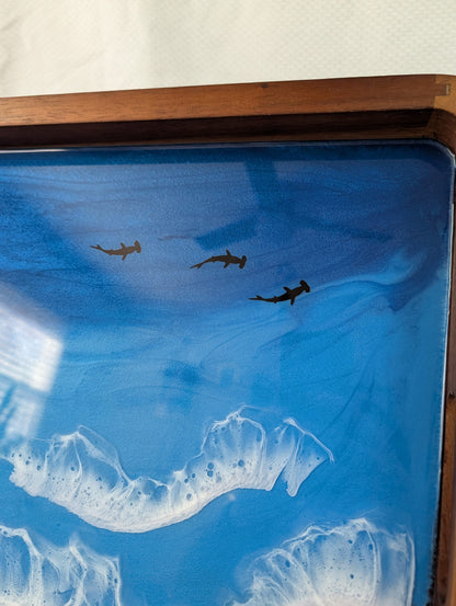 Pacific Blue extra large Rectangle Serving Tray with animals