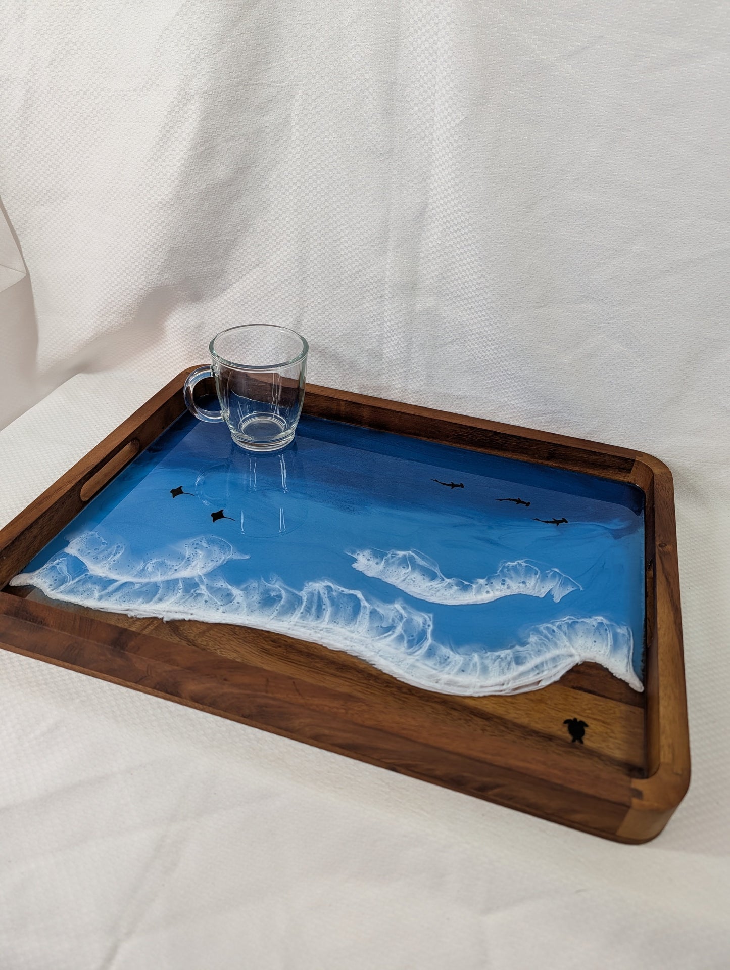 Pacific Blue extra large Rectangle Serving Tray with animals