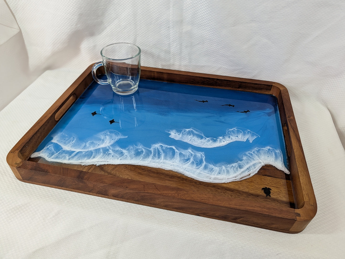 Pacific Blue extra large Rectangle Serving Tray with animals