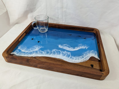 Pacific Blue extra large Rectangle Serving Tray with animals