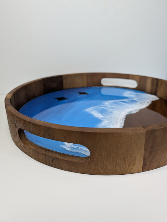 Circle Serving Tray| Pacific Ocean, 13 inches