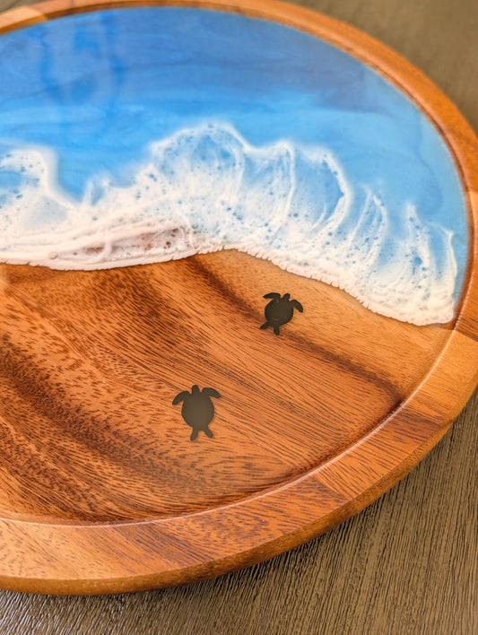 Lazy Susan with sea turtles (small, 13 inch)