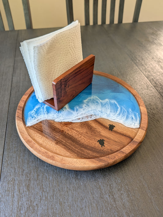 Lazy Susan with sea turtles (small, 13 inch)