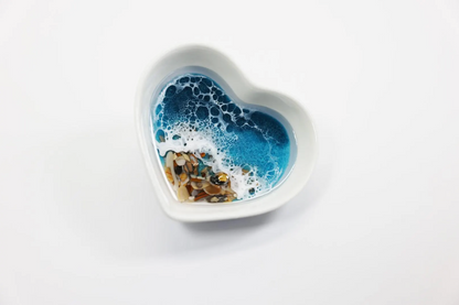 Caribbean Blue Crushed shells Ring Dish