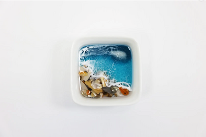 Caribbean Blue Crushed shells Ring Dish