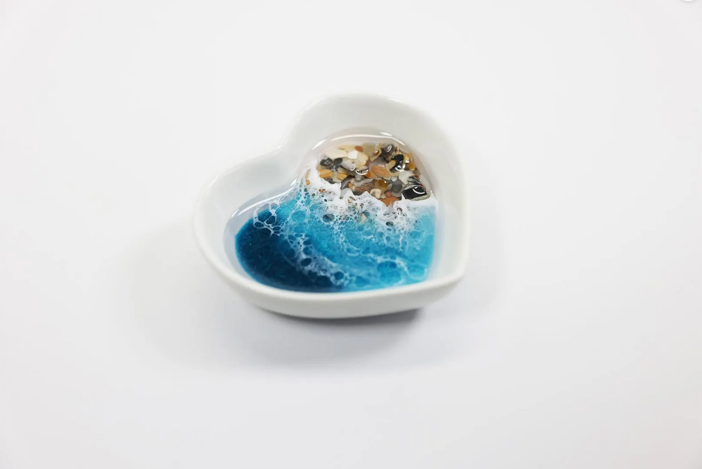 Caribbean Blue Crushed shells Ring Dish