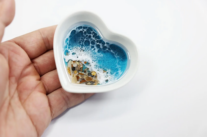 Caribbean Blue Crushed shells Ring Dish