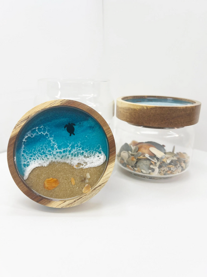 Airtight Glass Jar | Animal Options | Sandy Beach | Caribbean Ocean