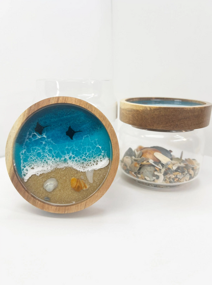 Airtight Glass Jar | Animal Options | Sandy Beach | Caribbean Ocean