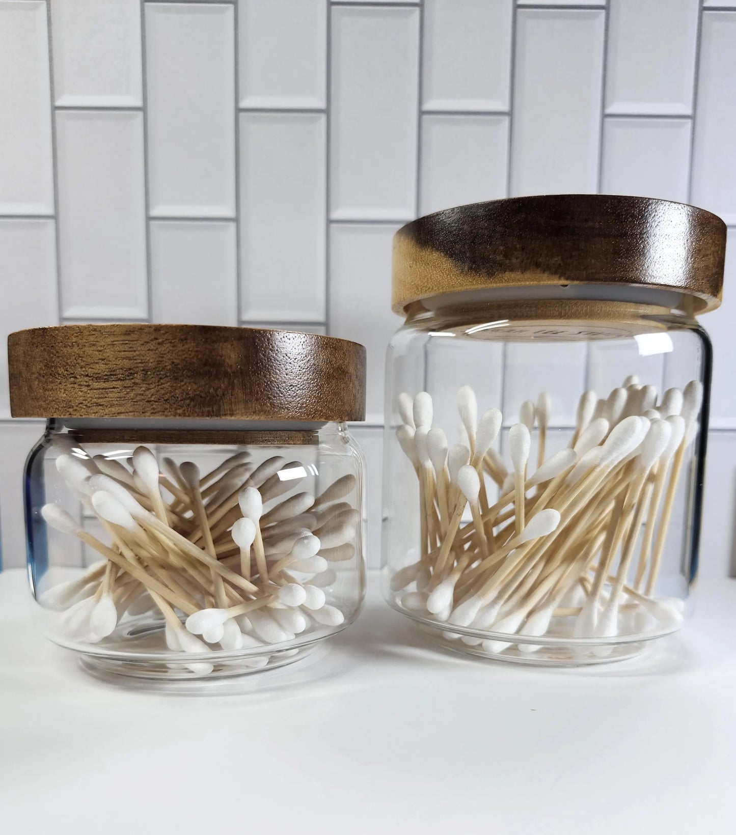 Glass Storage Jar | Handcrafted | Airtight Beach-Themed Lid | Functional Art | Pantry, Kitchen, Counter Storage Organizer