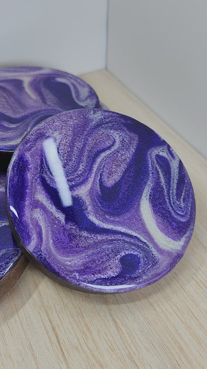 Set of 4 Purple Coasters