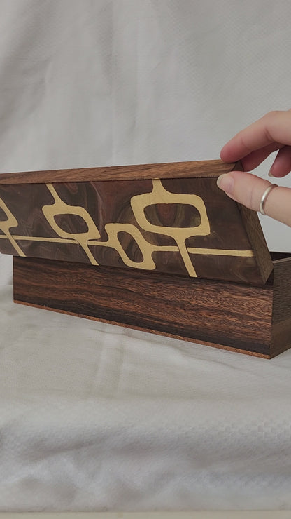 Mid Century Modern Tea Box (gold)