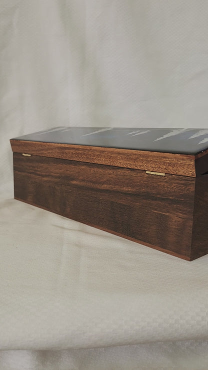 Aurora Inspired Tea Box (Blue sky silver trees)