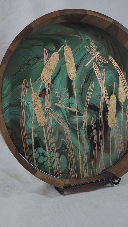 Cattail and Dragonfly Serving Tray | Medium (15 inch)