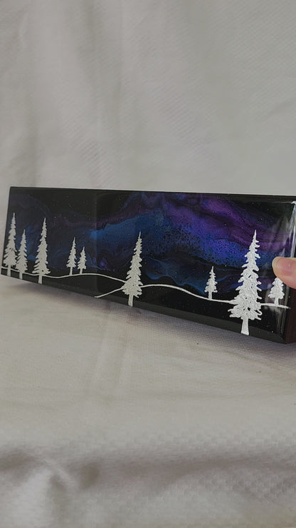 Aurora Inspired Tea Box (Blue sky silver trees)