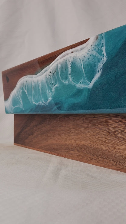 Ocean Tea Box | Wood Beach with Sea Turtle| Caribbean Ocean