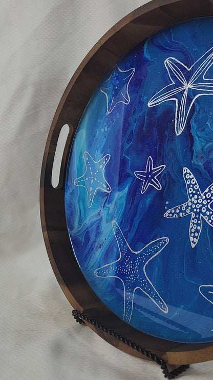 Silver Sea Star Serving Tray | Medium (15 inch)