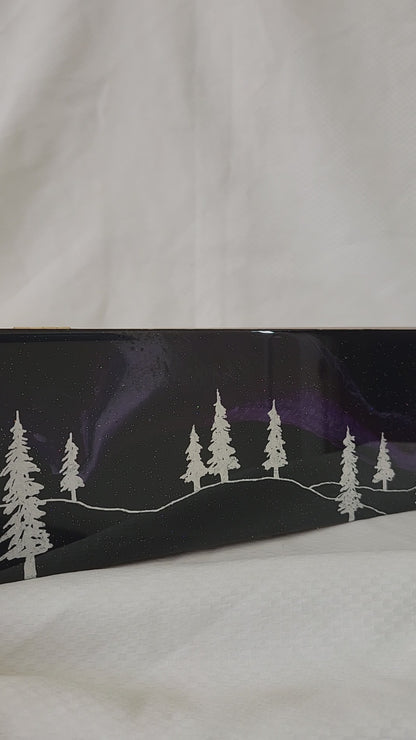 Aurora Inspired Tea Box (Purple sky silver trees)