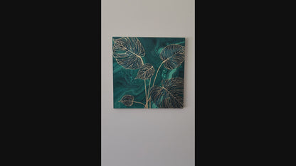 Gilded Monstera Original Painting