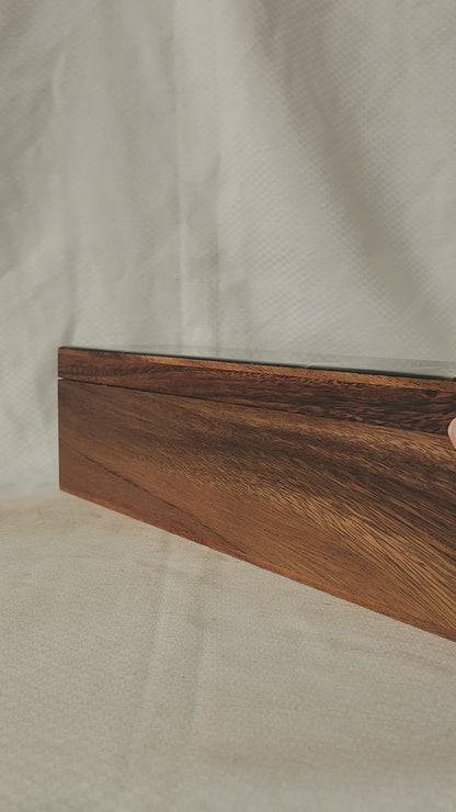 Aurora Inspired Tea Box (green sky gold trees)