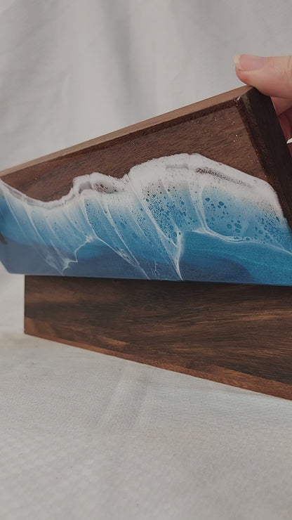 Ocean Tea Box with Turtle and Glitter Beach