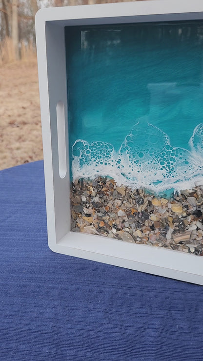 Caribbean Crushed Shell Beach Rectangle Serving Tray