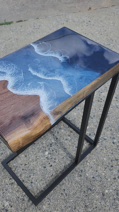 Black Walnut Navy Ocean "C" Table