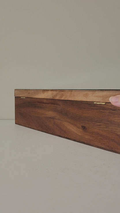 Aurora Inspired Tea Box (Blue+Green sky, silver trees)