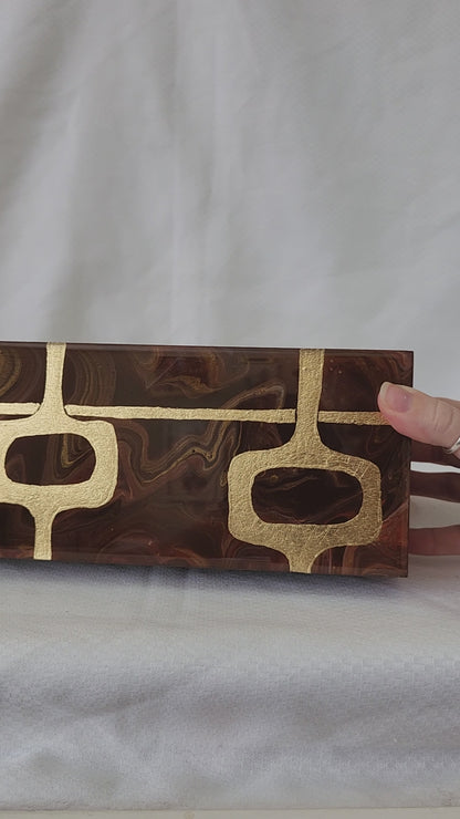 Mid Century Modern Tea Box (gold)