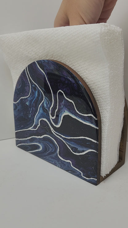 Gilded silver and Blue Napkin Holder
