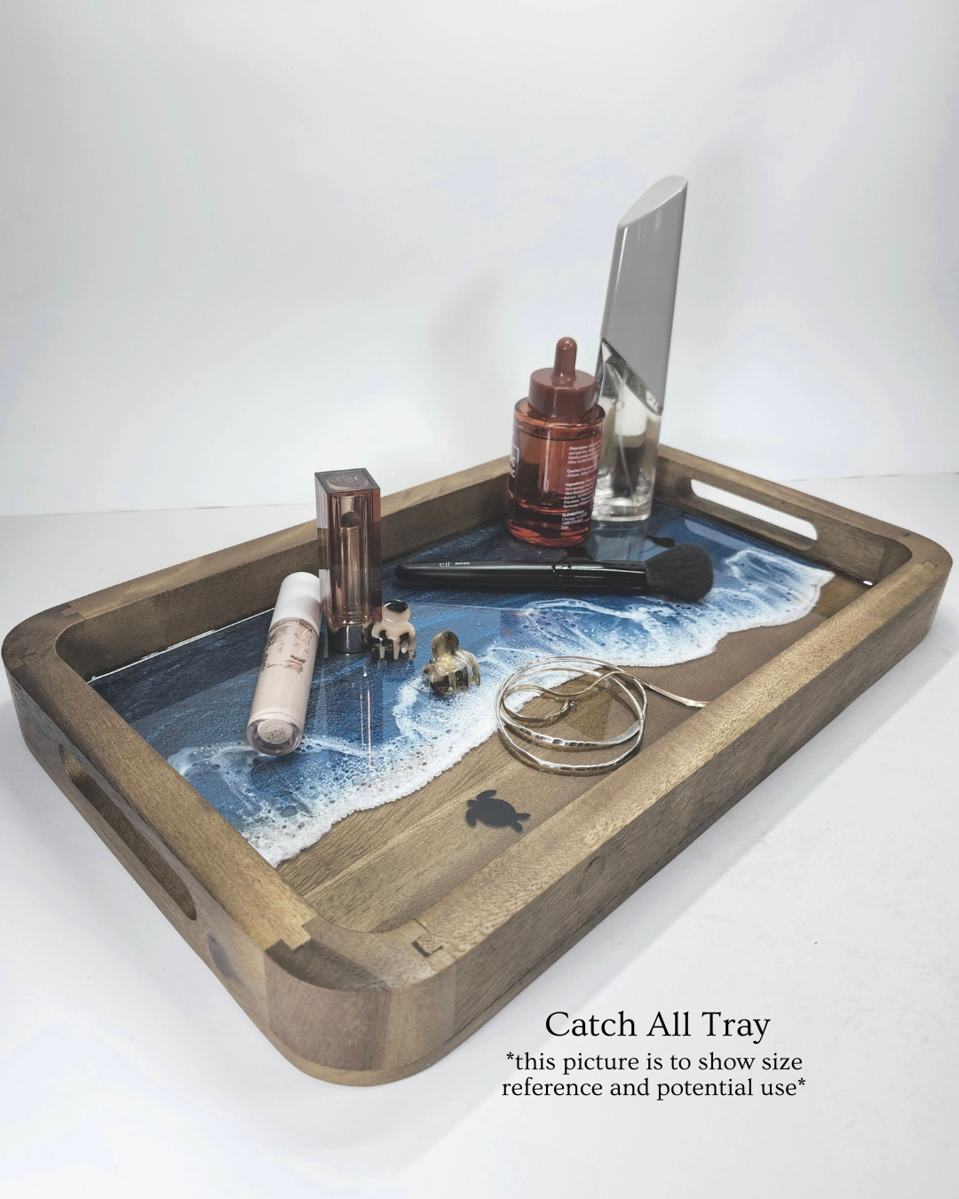 Catch all Tray | Stormy Ocean with sea turtle and stingrays
